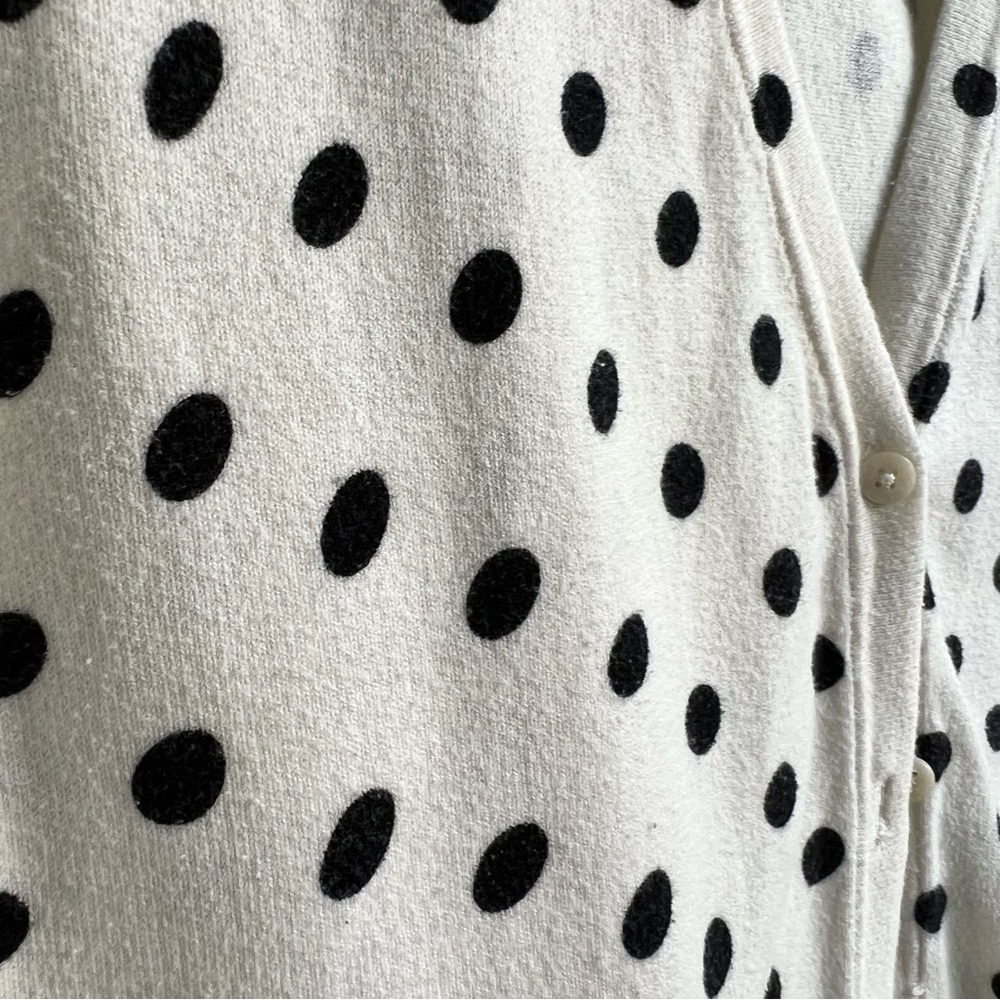 Merona Women's Polka Dot Cardigan Sweater - White and Black Layering Size S - Picture 5 of 5
